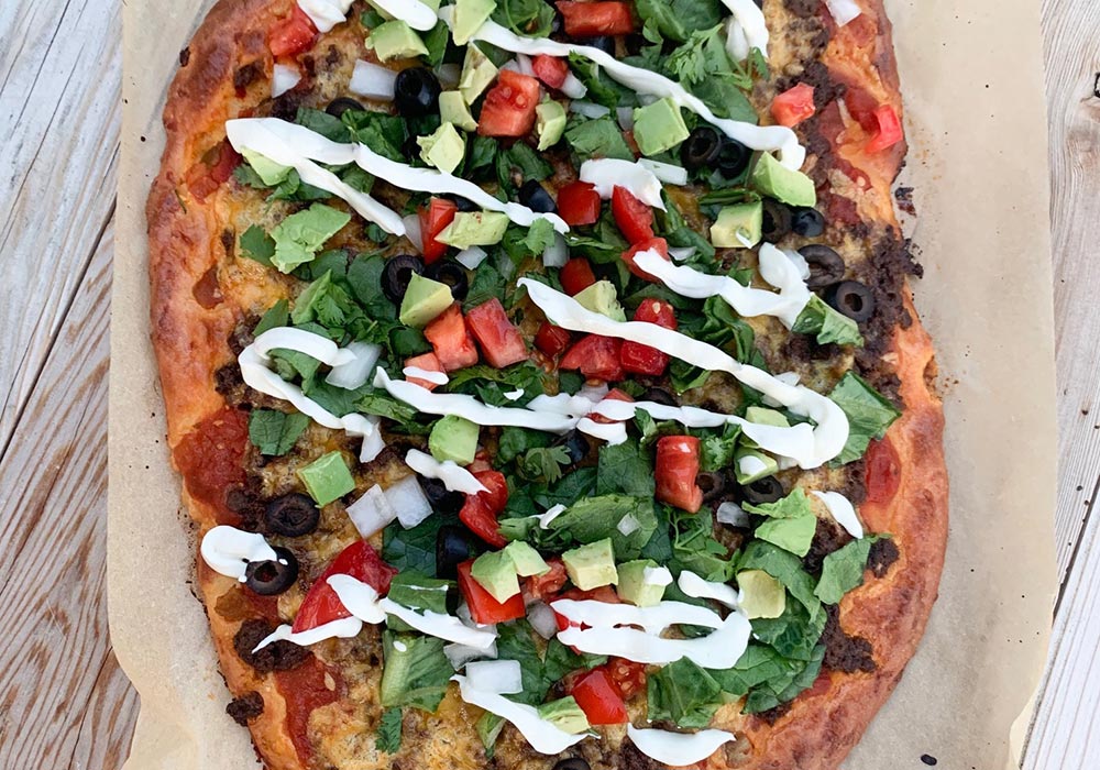 Gluten Free Taco Pizza recipe from Oregon Valley Farm