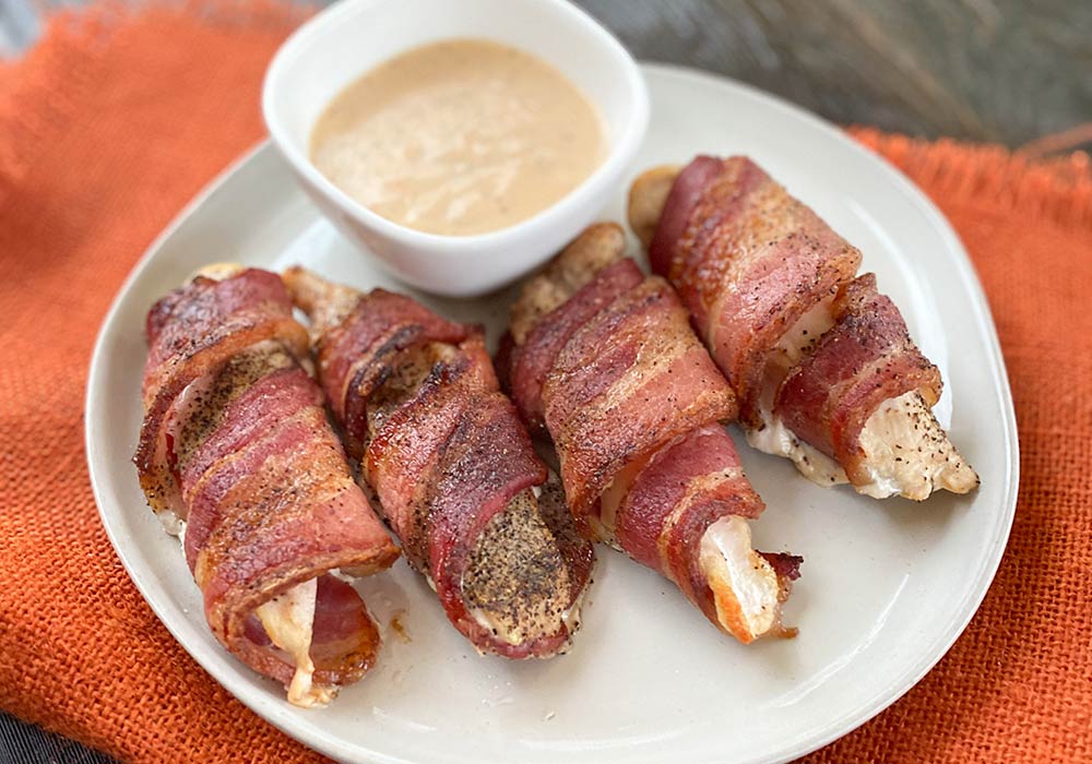 Bacon Wrapped Chicken Bites Recipe from Oregon Valley Farm