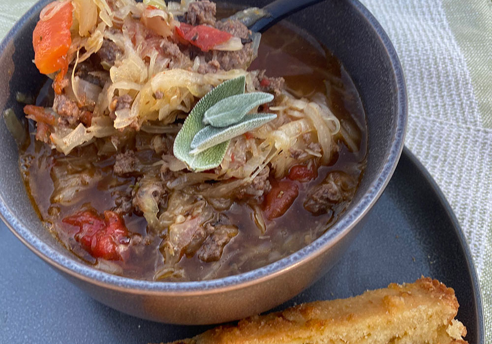 Keto Cabbage Beef Soup Recipe from Oregon Valley Farm